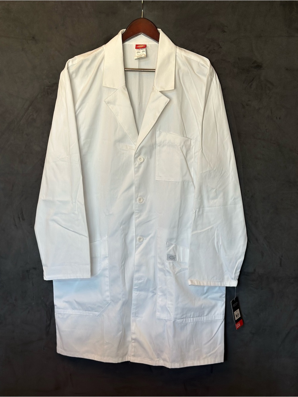 Dickies EDS Unisex White Lab Coat L 37in Polyester/Cotton Size L